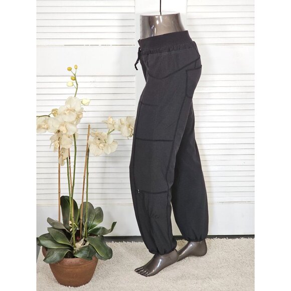 Athleta Women's Black Midtown Trouser Drawstring Hem Lined Pants Size 8 1706 - Picture 5 of 15